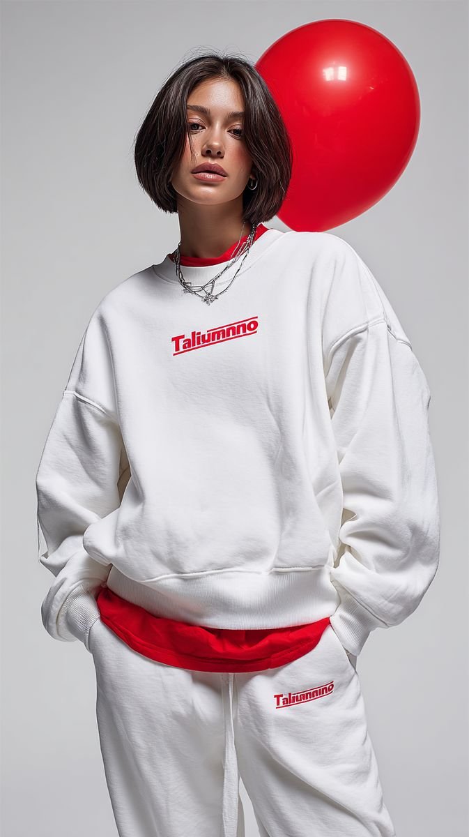 Black oversized hoodie with an orange abstract graphic and sleeve text